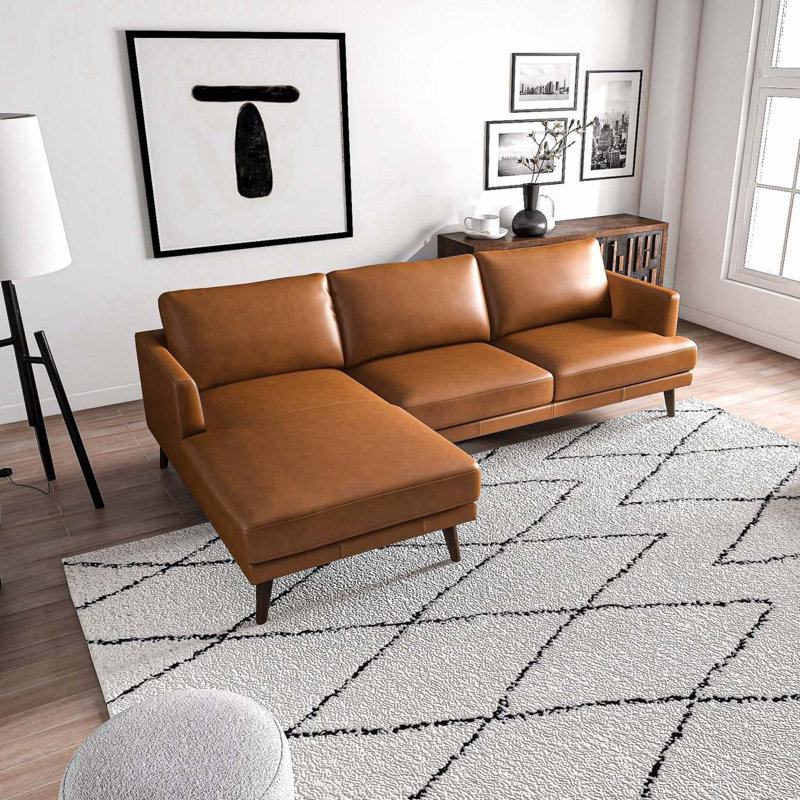 Canapé modulaire brun clair avec méridienne