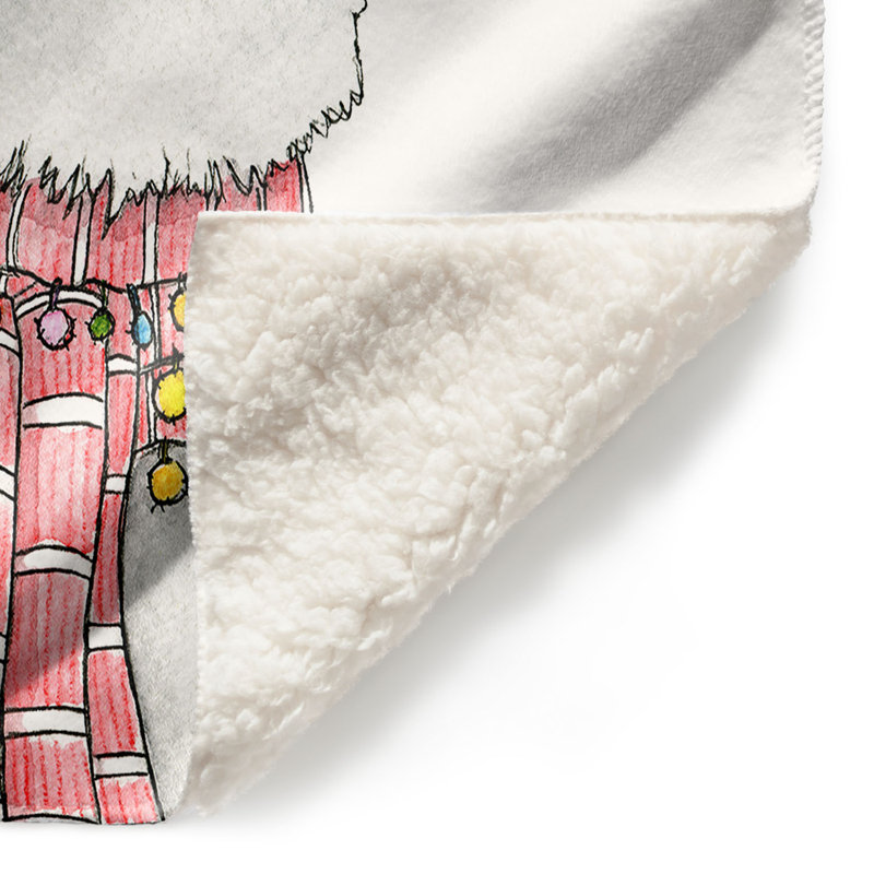 Couverture écharpe lama, 51 po x 60 po, Blanc