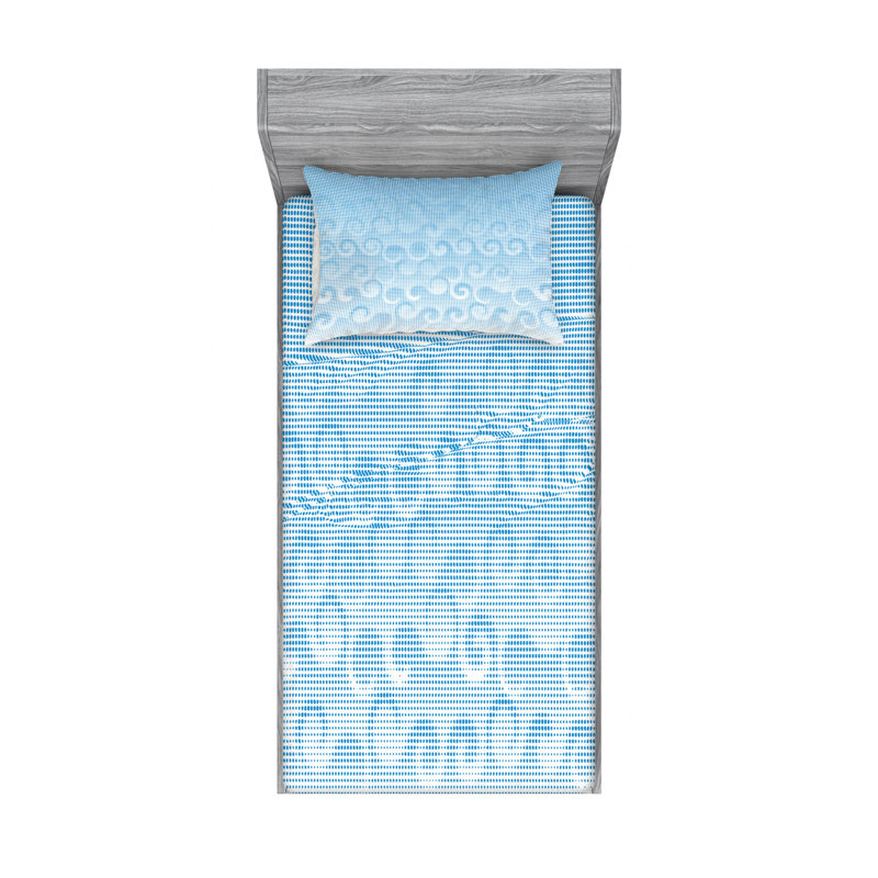 Ensemble de draps demi-tons avec cercles et petits pois numériques, Ensemble de draps pour lit simple TG avec drap-hou