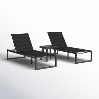 Armando Aluminum Outdoor Chaise and Table 3-Piece Set