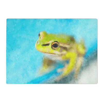 Tempered Glass Green Frog Chopping Board