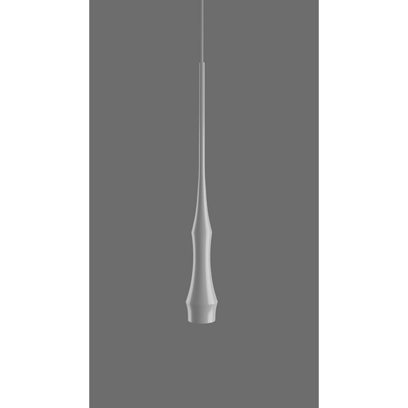 Luminaire suspendu unique en forme de larme à 1 lumière Slend, Blanc mat, Blanc mat