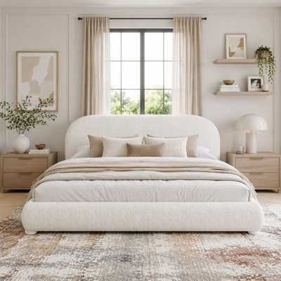 Lit tapissier simple avec lit double moderne