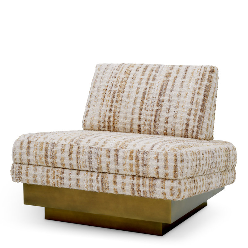 Chair Rubina Antique Brass Finish Dorsay Beige