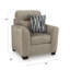 Fauteuil Oly surdimensionné avec 1 coussin décoratif, siège en polyester brun moka-121897293