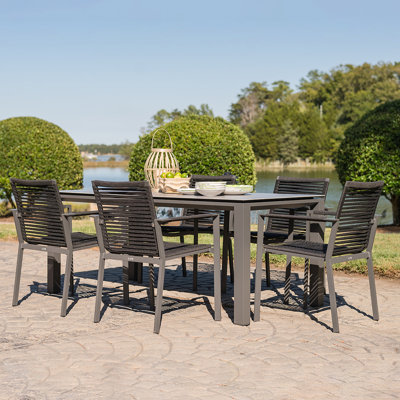 Porto 6 - Person Dining Set With 71" x 36" Ceramic Top Table