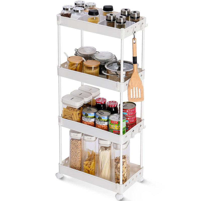 Puck 87.5cm H x 39cm W Utility Cart with Wheels, White