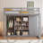 Wood Loft Bed with Built-in Wardrobe, Cabinet & Storage Shelves, Bed for Kids & Small Bedrooms-334488515-334488381