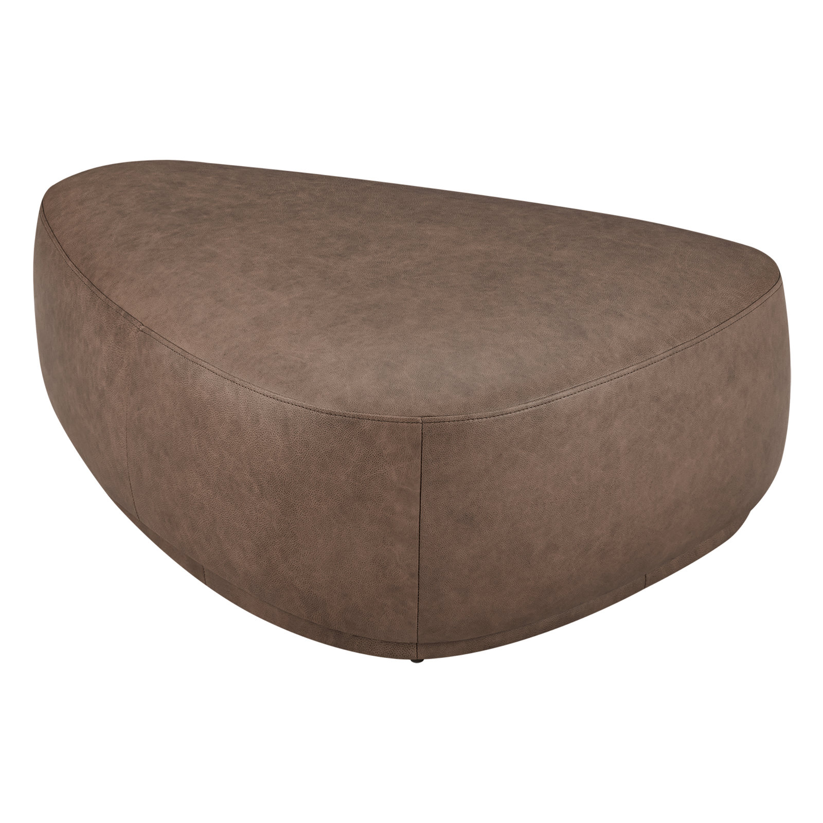 Adna 44" Genuine Leather Ottoman, Walnut Genuine Leather