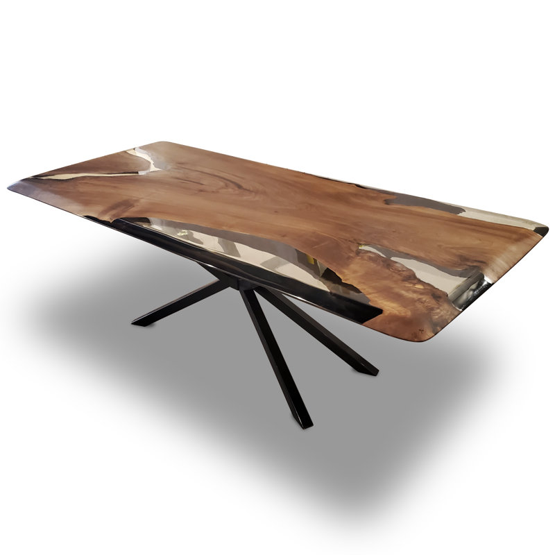 Alcantara Walnut Wood Dining Table, 48" W x 108.3" L