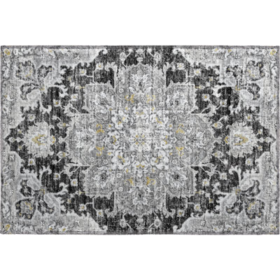 Premium Machine Washable Barayon AMF93 Gray Rug