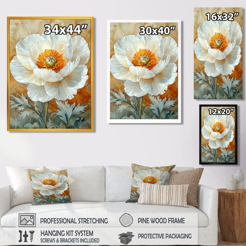 Biddlestone - impressions murales florales, Noir, H 20 po x l 12 po, Reproduction encadrée d'une seule photo