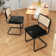 Crumley 18.8" H Upholstered Side Chair with Cane Rattan Back and Steel Frame