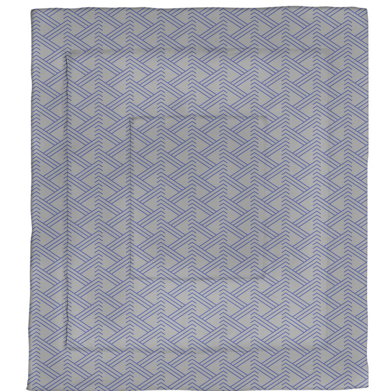 Jordao Polyester Geometric Shapes Comforter, King Comforter, Gray/Blue