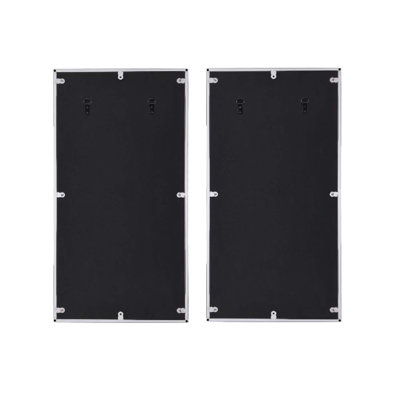 Chafik Accent 17"x32" Mirror 2Pc, Mirrored, Natural Oak & Chrome Finish