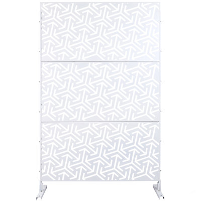 Écran d'intimité extérieur et intérieur en métal H 76 po x l 48 po, écran d'intimité décoratif autoportant pour terrasse de balcon, panneaux de clôture d'intimité pour jardin extérieur