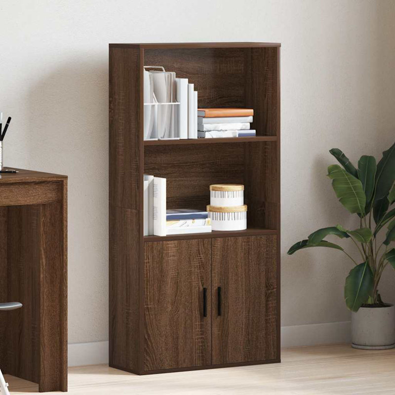 Bookcase 60X24x120 Cm Engineered Wood, Brown Oak