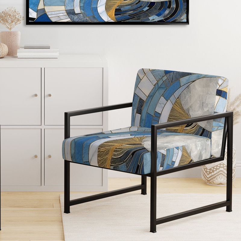 Chaise d'appoint rembourrée Gold Constructing Blue Realms I, Noir