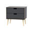 Fully Assembled Fairbury 2 Drawer Bedside Table-1104649528