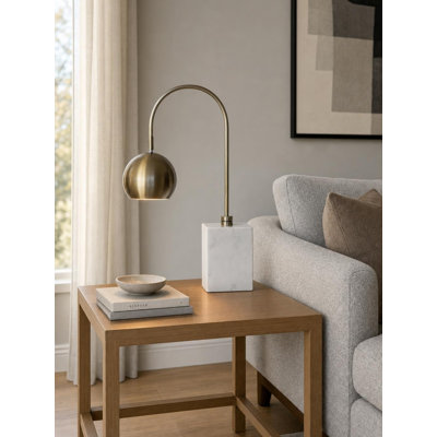 Transitional 1 Light Marble Base Table Lamp