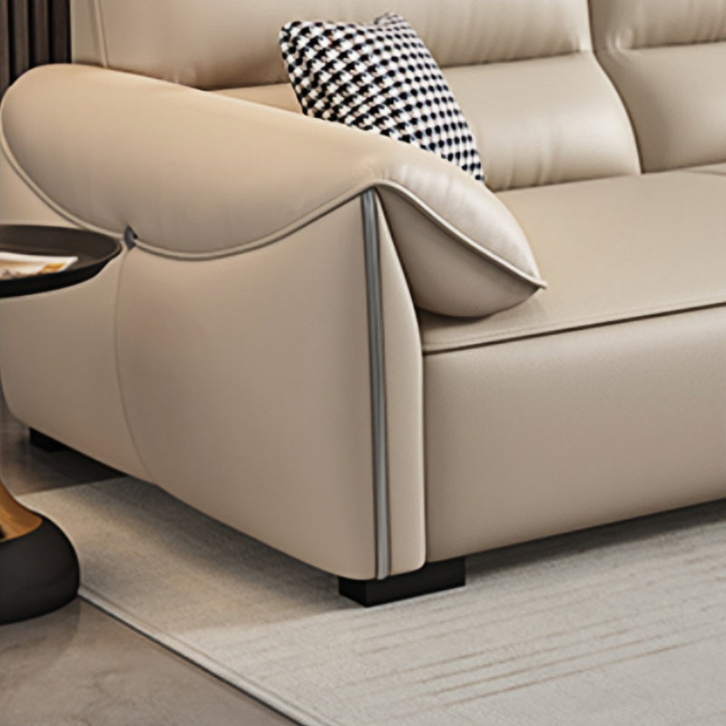 Canapé de salon Minimalist Elephant Ear, H 37,4 po x l 110,24 po x P 39,37 po, 4, Blanc cassé / blanc