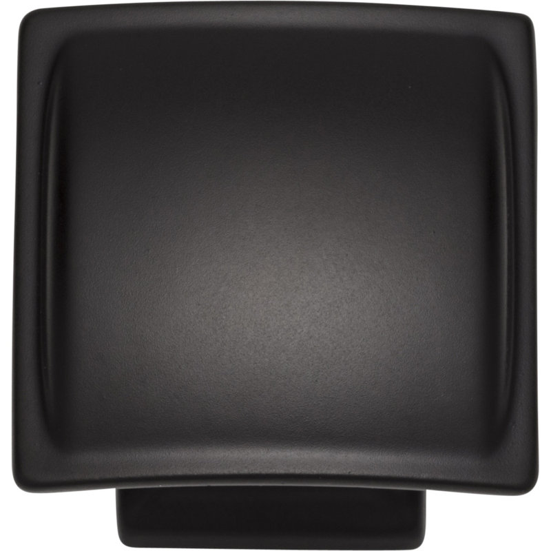Annadale Square Knob, Matte Black, 1 1/2"