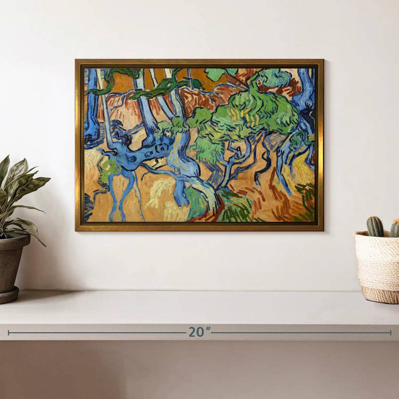 Racines d'arbre, Cadre flottant doré, 13 po x 9 po
