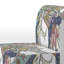 Fauteuil de chambre en velours blanc à motif cachemire floral
