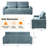 88" Velvet Square Arm Sofa with Storage, Deep Seat Sofa with USB Charging Ports & Cup Holders-1714728266-1715916965