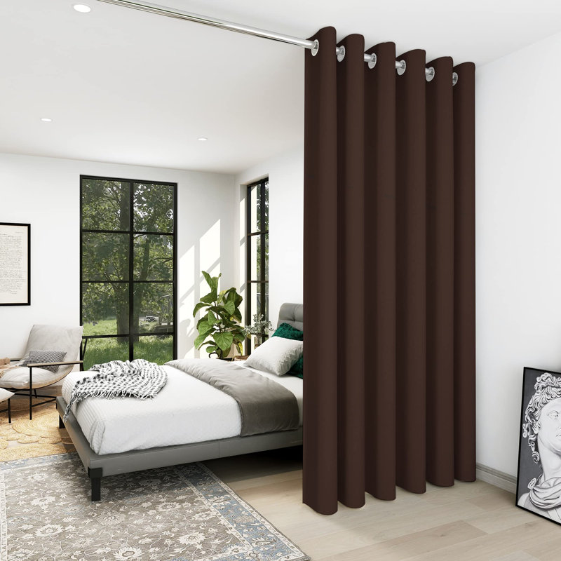 Large panneau de rideau occultant et isolant pour la porte de patio, 1 panneau, Chocolat, L 100 po x L 84 po
