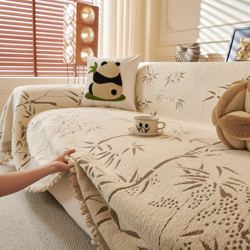 Housse de protection pour canapé Slip, H 1 po x l 150 po x P 71 po, Beige/brun