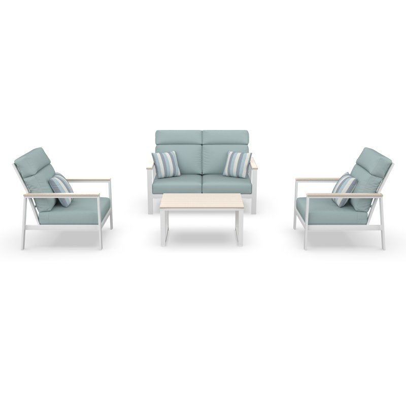 Ensemble de conversation Townsend pour 4 personnes avec coussins Sunbrella, Bliss Dew, Beige
