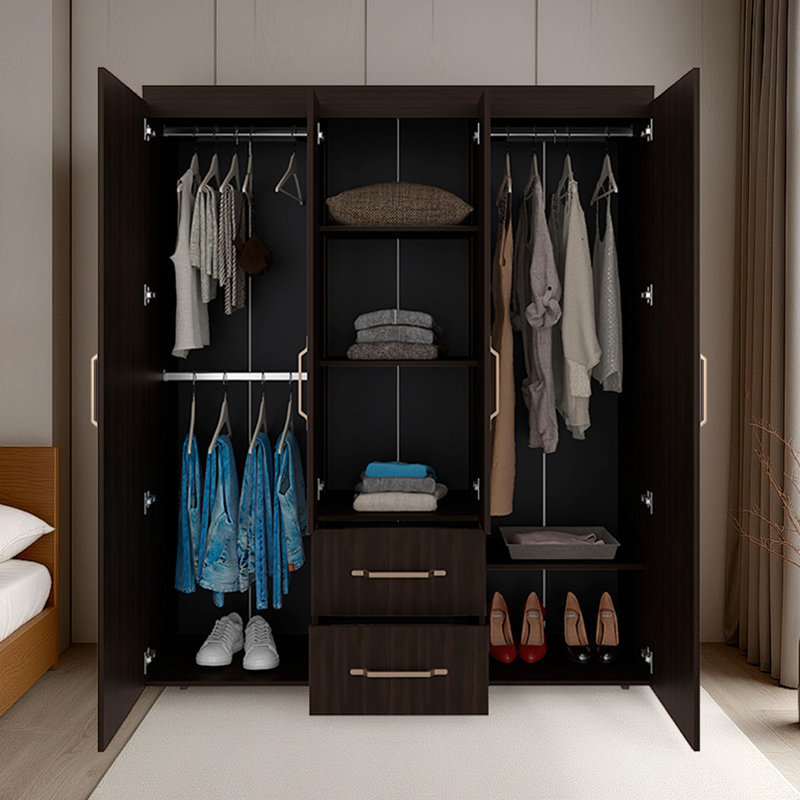 Stained Walnut 4-door Wardrobe