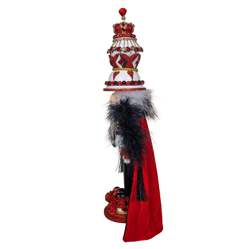 18.8-Inch Red and Black Hollywood King of Hearts Nutcracker