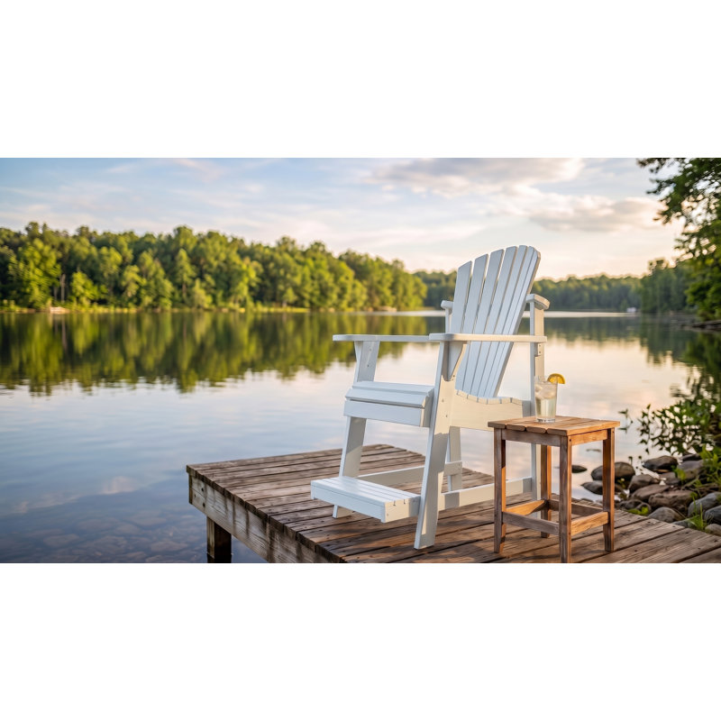 Weathercraft Elevated Adirondack Balcony Pub Chair with Built-In Footrest, Solid Wood Pressure-Treated Pine, 15 Sherwin-Williams Finish Options, Made in USA