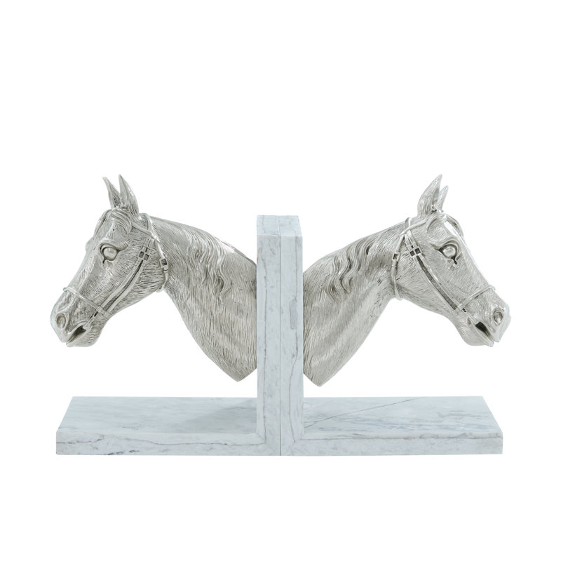 Serre-livres Spencer London, Blanc / plaqué nickel