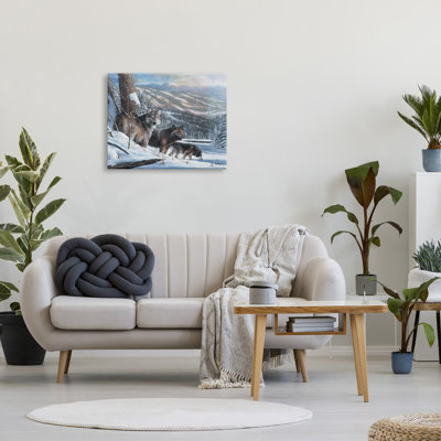 «Stupell Industries Wolves in Snowy Mountain Landscape», art mural sur toile par Kevin Daniel