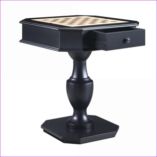 Table de jeu avec plateau réversible pour 3 jeux 2 tiroirs de rangement | Noir | Bois synthétique