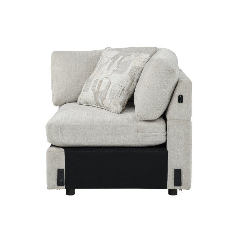 Linge de coin d'angle avec 1 coussin, Beige