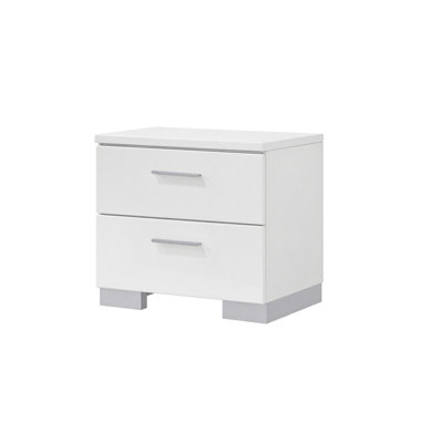 Ensemble de chambre à coucher King, blanc, ensemble 3 pièces avec 2 tables de chevet