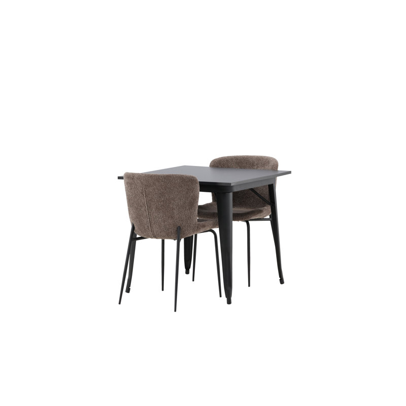 Trejo 2 - Person Dining Set, Dark Grey, Dark Grey