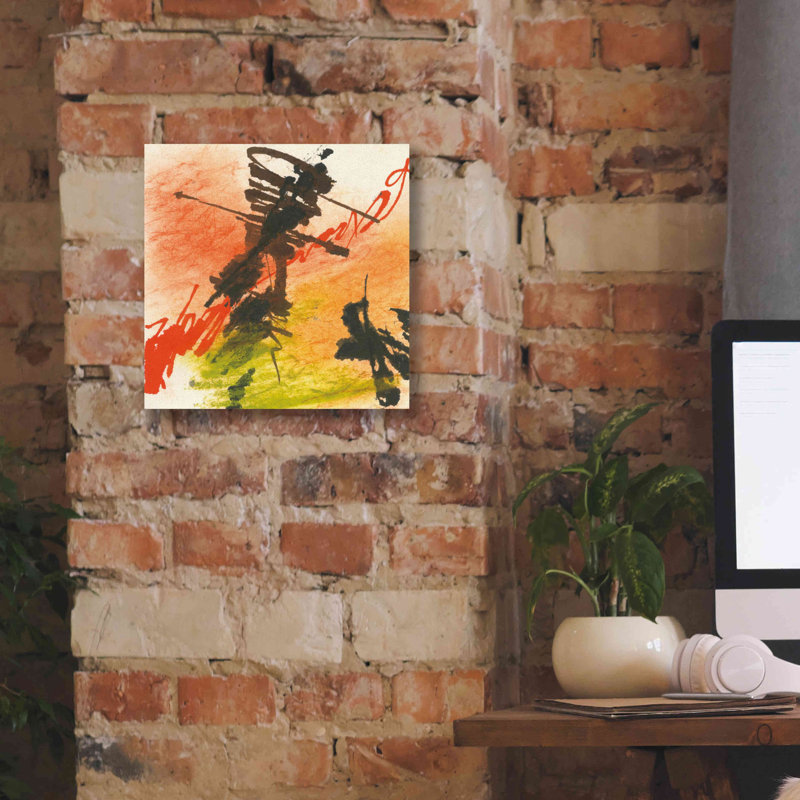 «Graffiti Orange I» par Chris Paschke, estampe numérique sur toile, H 12 po x l 12 po x P 0,75 po