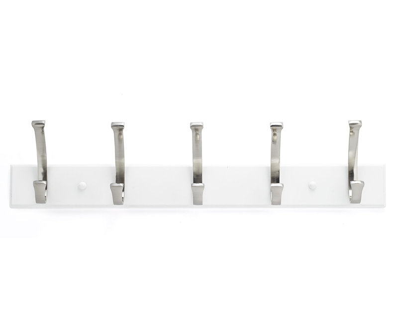 Porte-manteau mural, Blanc / Nickel Brossé