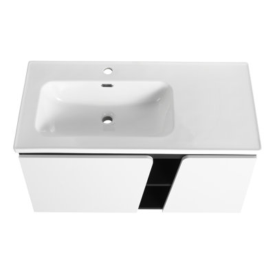 Meuble-lavabo mural 40 po avec lavabo en céramique