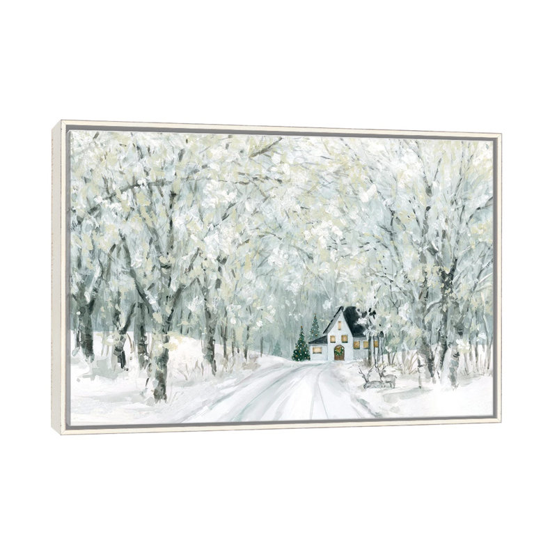 Christmas Lane, Encadrement blanc vieilli, H 26 po x l 40 po x P 1,5 po