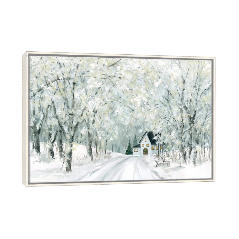 Christmas Lane, H 18 po x l 26 po x P 1,5 po, Encadrement blanc vieilli