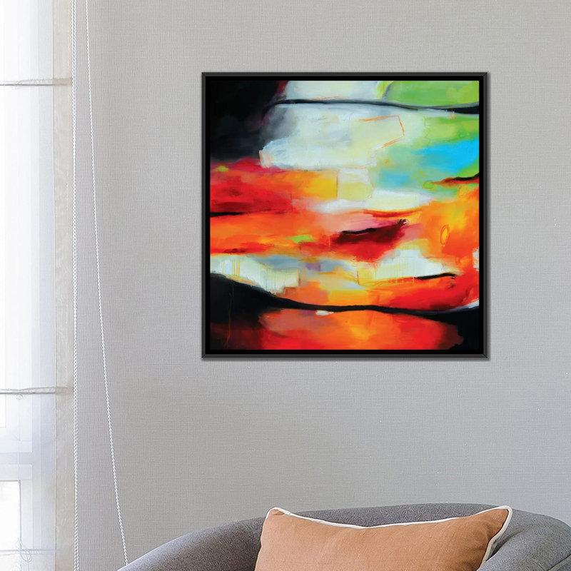 « eternal moment », reproduction d’art sur toile tendue, H 26 po x l 26 po x P 1,5 po, Toile avec cadre noir, Pas de tapis