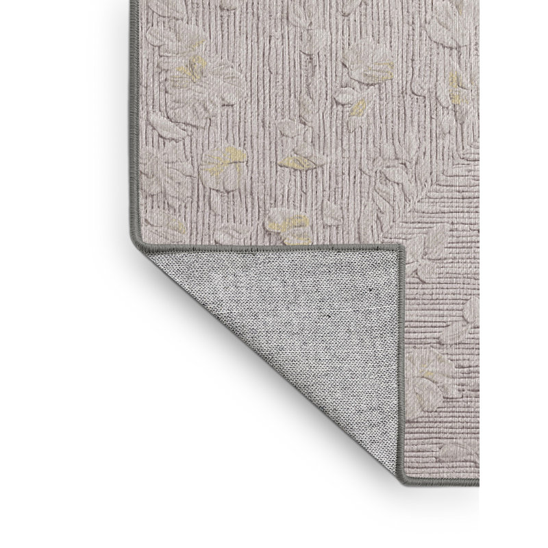 Tapis gris lavable à la machine, Rond 4 pi