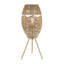 Iman 23.5" High Black Satin-Painted Iron Table Lamp With Round Tan Hemp Rope Shade - Bay Isle Home™-1115442139