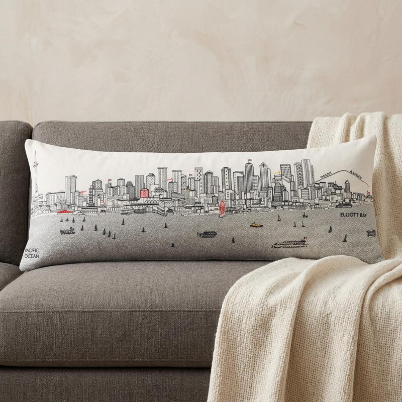 Coussin lombaire 14 "x 35" Seattle, 14 po x 35 po, Crème
